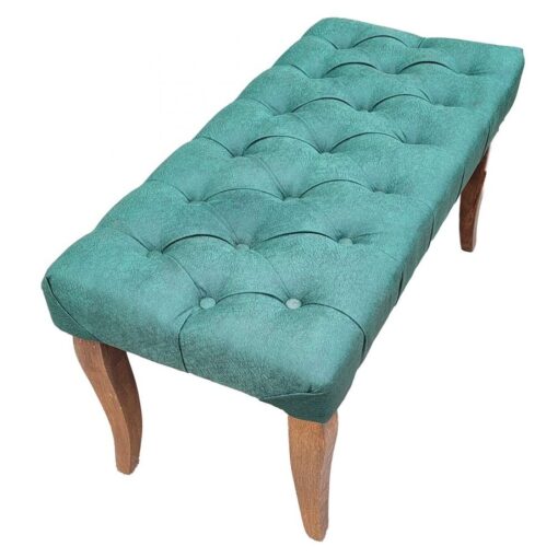 Canapea tip banca luxe tapitata cu stofa, Menta, 90 cm x 45 cm x 45 cm