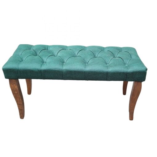 Canapea tip banca luxe tapitata cu stofa, Menta, 90 cm x 45 cm x 45 cm - imagine 2