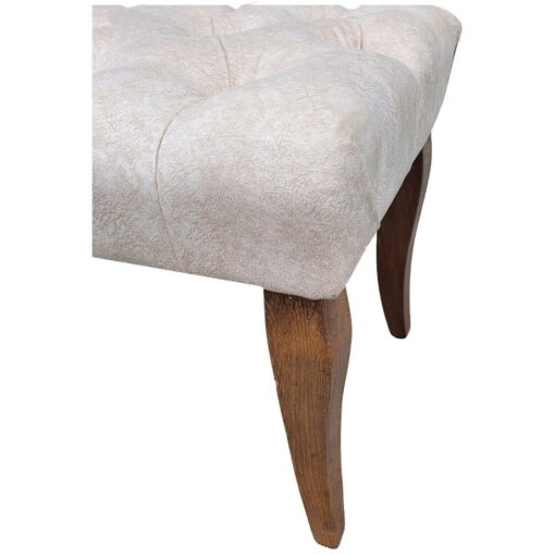 Canapea tip banca luxe tapitata cu stofa, Crem, 90 cm x 45 cm x 45 cm - imagine 3
