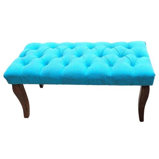 Canapea tip bancaluxe tapitata cu stofa, Turquaz, 90 cm x 45 cm x 45 cm - imagine 4