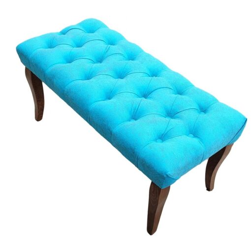 Canapea tip bancaluxe tapitata cu stofa, Turquaz, 90 cm x 45 cm x 45 cm