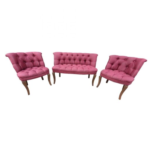 Set Canapele Milan Queen canapea 2 persoane cu 2 fotolii, Bordo- Visineu