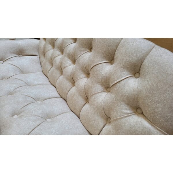 Canapele Milan Queen, Crem, Tapitat Textil, Cadru si Picioare Lemn - Görsel 2