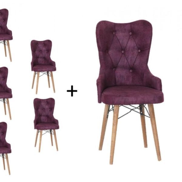 Scaune Elviro Bordo Set 6