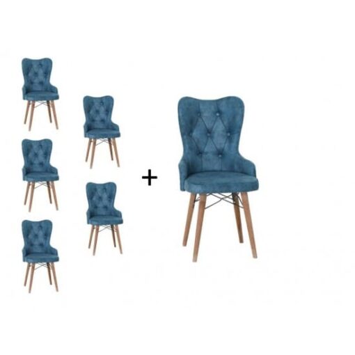 Scaune Elviro Albastru Set 6
