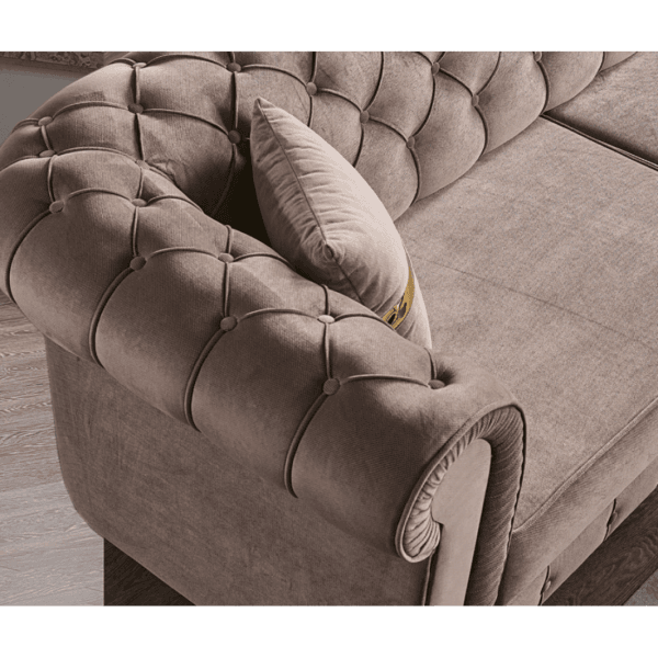 Canapea Zenveri Majestic , 3 locuri, 242x96x79 cm, culoare Cappucino Maro - Görsel 3