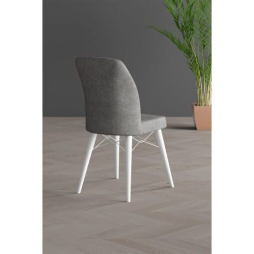 Scaun tapitat, Lirona , material textil, picioare Lemn ALB, cadru metal, dining/bucatarie - imagine 5