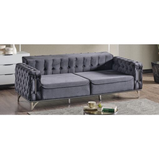 Canapea Zenveri Majestic, 3 locuri, 223x90x 83 cm, Culoare GRI - imagine 2