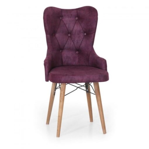 Scaun tapitat dining/bucatarie, ELVIRO Albastru,Bordo,Crem,Gri material textil, cadru Lemn - imagine 3