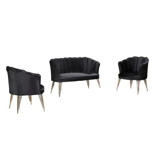 Set Canapele Paris Royale Coffee Set Negru - imagine 2