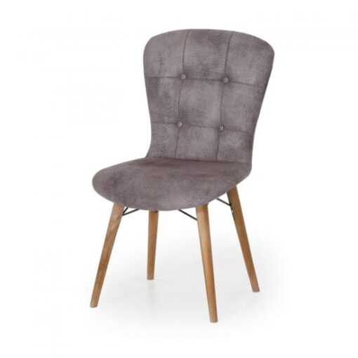 Scaun tapitat dining/bucatarie, REGAL Gri, material textil, cadru Lemn