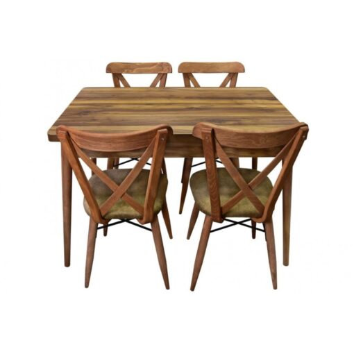 Set masa cu 4 scaune, ZENNA, din lemn si MDF,living, bucaterie, terasa - imagine 2