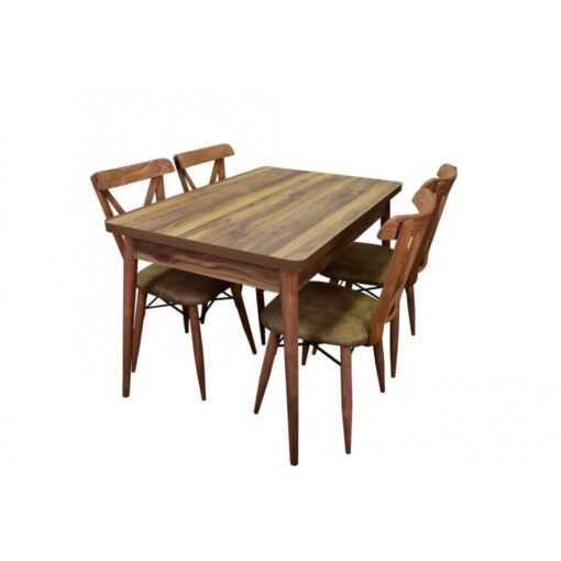 Set masa cu 4 scaune, ZENNA, din lemn si MDF,living, bucaterie, terasa
