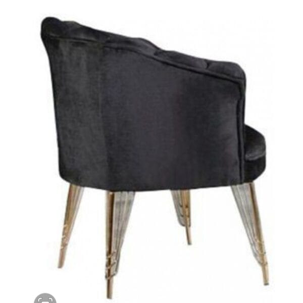 Fotolii Paris Royale,Negru, Tapitat Textil, Cadru si Picioare metal auriu - Görsel 2