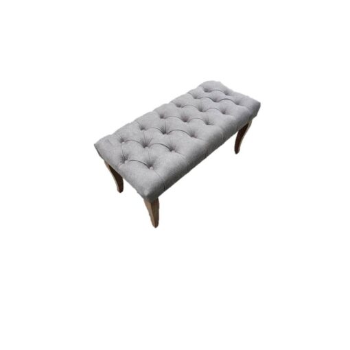 Canapea tip banca luxe tapitata cu stofa, Gri, 90 cm x 45 cm x 45 cm