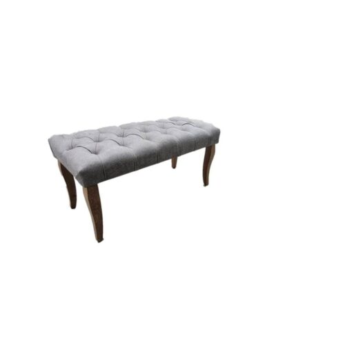 Canapea tip banca luxe tapitata cu stofa, Gri, 90 cm x 45 cm x 45 cm - imagine 2