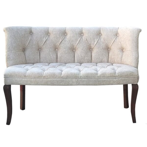 Canapele Milan Queen, Crem, Tapitat Textil, Cadru si Picioare Lemn - Görsel 3