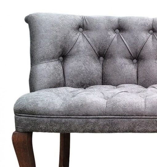 Canapele Milan Queen, GRI, Tapitat Textil, Cadru si Picioare Lemn - imagine 2
