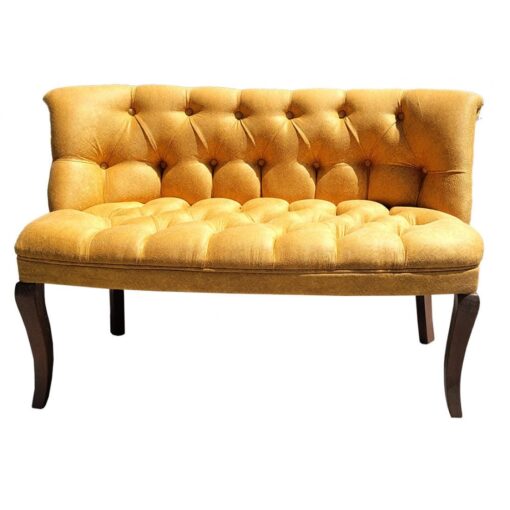 Canapele Milan Queen, Mustar, Tapitat Textil, Cadru si Picioare Lemn