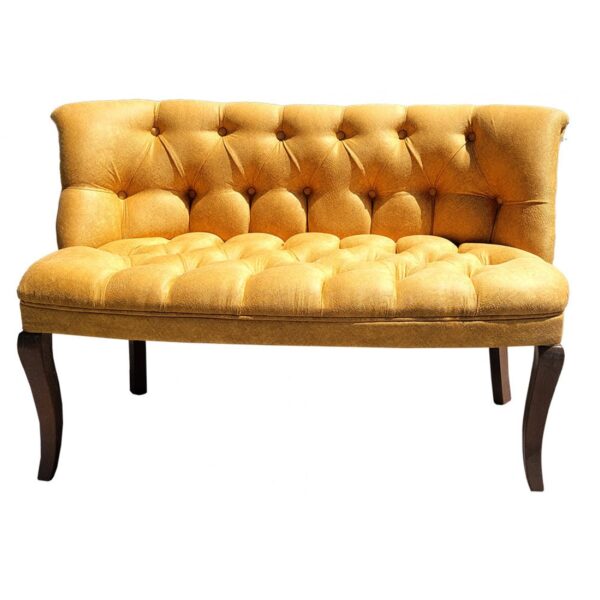 Canapele Milan Queen, Mustar, Tapitat Textil, Cadru si Picioare Lemn