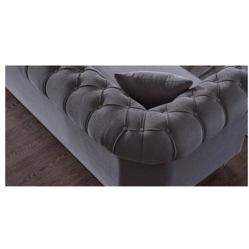 Coltar Palat , stofa catifea, 310 x 270 cm x 83cm, Gri - imagine 4