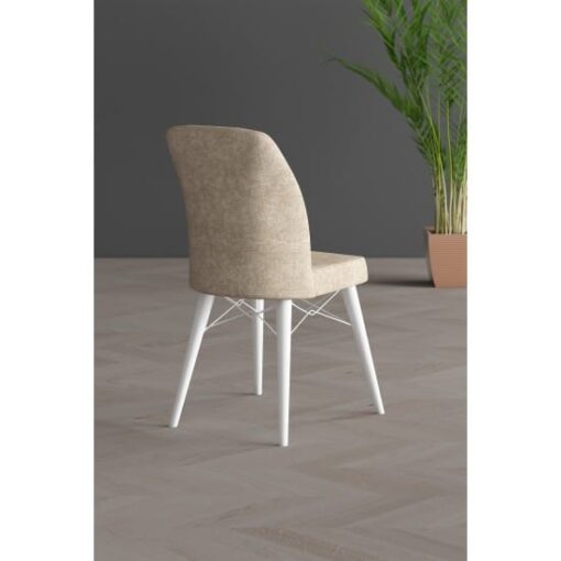 Scaun tapitat, Lirona , material textil, picioare Lemn ALB, cadru metal, dining/bucatarie - imagine 3