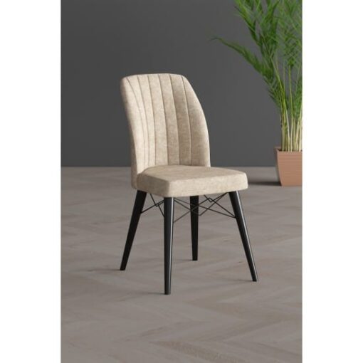 Scaun tapitat, Lirona , material textil, picioare Lemn NEGRU , dining/bucatarie, cadru metal