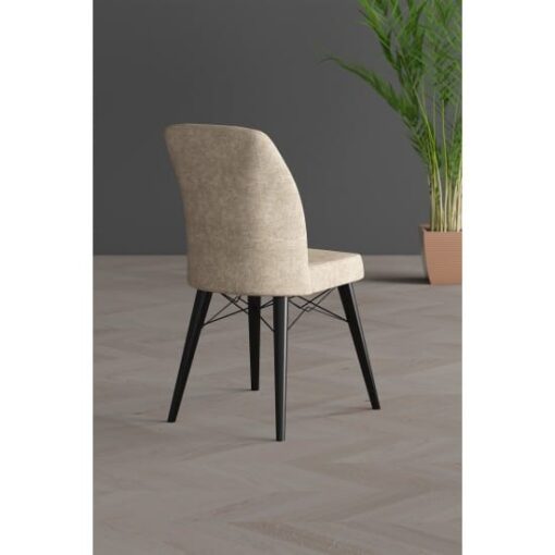 Scaun tapitat, Lirona , material textil, picioare Lemn NEGRU , dining/bucatarie, cadru metal - imagine 3
