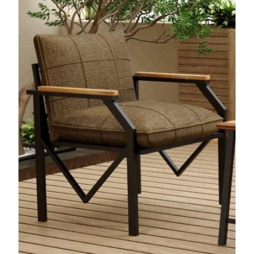 Set Lisbon Maro, picioare model V, mobilier terasă/grădină, canapea 2 locuri, 2 fotolii și măsuță - imagine 2