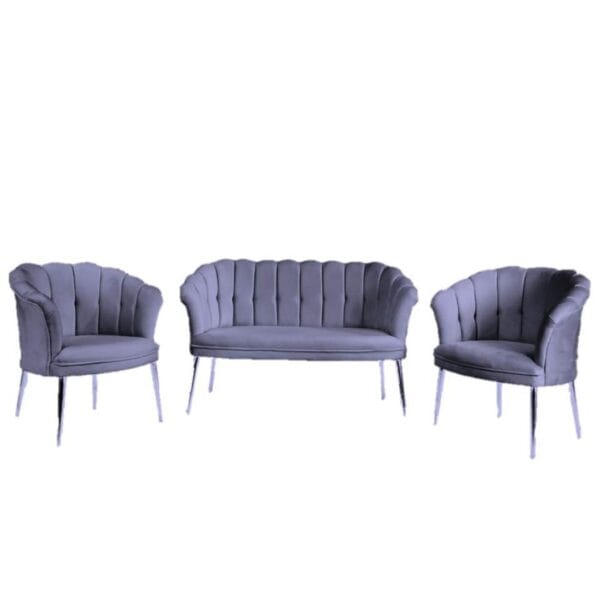 Set Canapele Paris Royale Coffee Set Gri - Görsel 3