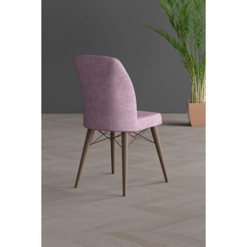Scaun tapitat dining/bucatarie, Lirona , material textil, cadru metal, picioare Lemn - imagine 7