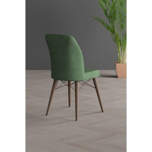 Scaun tapitat dining/bucatarie, Regal Verde,Maro Menta, material textil, cadru metal, picioare Lemn - imagine 2