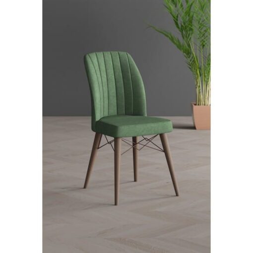 Scaun tapitat dining/bucatarie, Regal Verde,Maro Menta, material textil, cadru metal, picioare Lemn