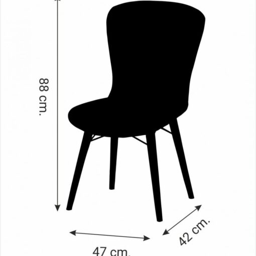 Scaun tapitat dining/bucatarie,  Regal Crem, material textil, cadru Lemn - imagine 4