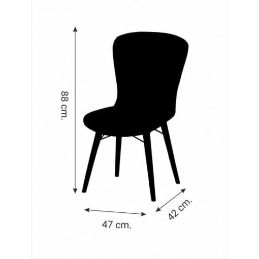 Scaun tapitat dining/bucatarie, REGAL Gri, material textil, cadru Lemn - imagine 3