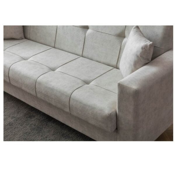 Canapea extensibila Zenveri LUNA, 3 locuri, 225x115x85 cm, culoare Crem - Görsel 2