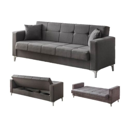 Canapea extensibila Zenveri LUNA, 3 locuri, 225x115x85 cm, Culoare GRI - imagine 5