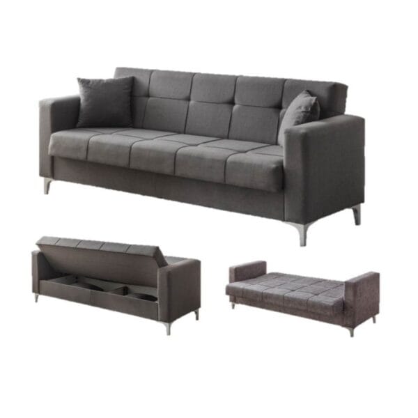 Canapea extensibila Zenveri LUNA, 3 locuri, 225x115x85 cm, Culoare GRI - Görsel 5