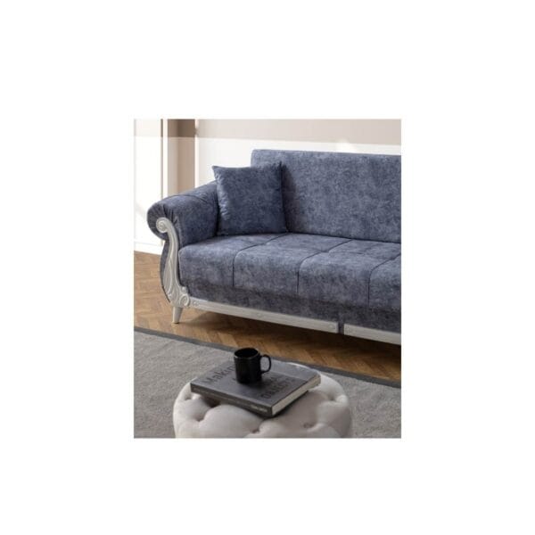 Canapea extensibila Zenveri LIVRON, 3 locuri, 225x115x85 cm, culoare Marin - Görsel 4