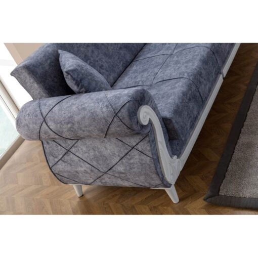 Canapea extensibila Zenveri LIVRON, 3 locuri, 225x115x85 cm, culoare Marin - imagine 2