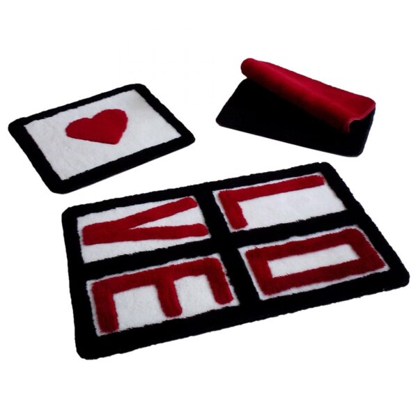 "LOVE GALBEN" Set 3 Covorase de baie, 100 % Acril - Görsel 2