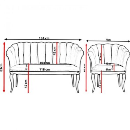 Set Canapele Paris Royale Coffee Set  Rozalin - imagine 2