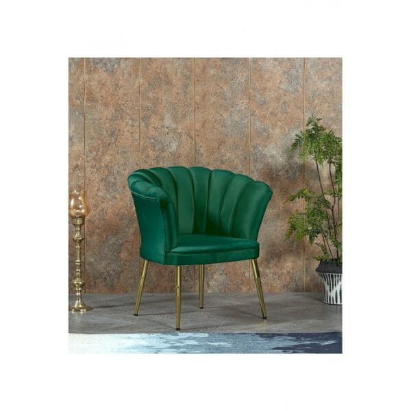 Set Canapele Paris Royale Coffee Set Verde-Menta, cadru lemn, picioare metal auriu - Görsel 4