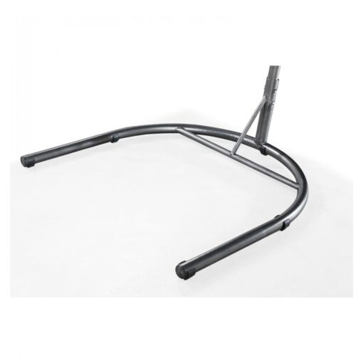 Balansoar suspendat Zenveri, 112x100x120/220 cm, otel/ macrome sinteti, Gri, Negru - imagine 5