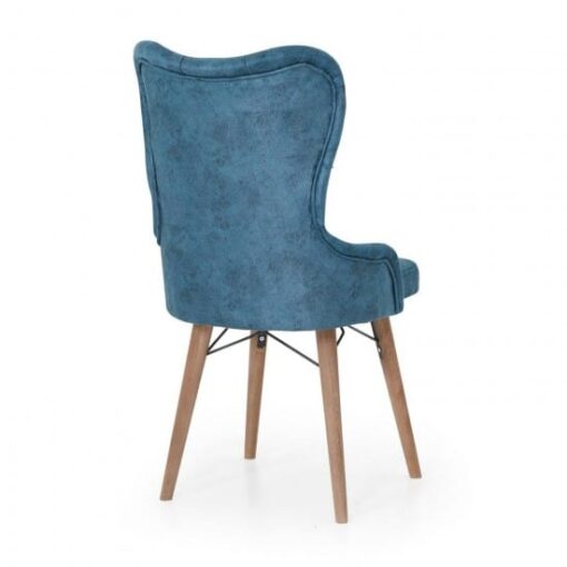 Scaun tapitat dining/bucatarie, ELVIRO Albastru,Bordo,Crem,Gri material textil, cadru Lemn - imagine 2