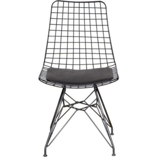 Scaun Arcedia Negru, Metal Perna Negru, 55 cm x 45 cm x 80 cm - imagine 2
