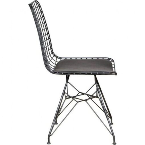 Scaun Arcedia Negru, Metal Perna Negru, 55 cm x 45 cm x 80 cm - imagine 4