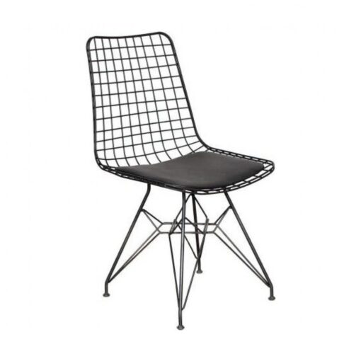 Scaun Arcedia Negru, Metal Perna Negru, 55 cm x 45 cm x 80 cm