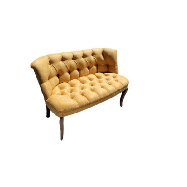 Canapele Milan Queen, Mustar, Tapitat Textil, Cadru si Picioare Lemn - Görsel 2