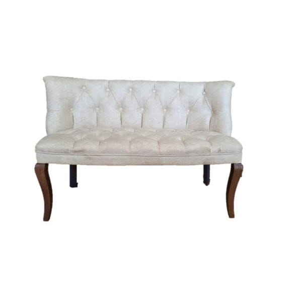 Canapele Milan Queen, Crem, Tapitat Textil, Cadru si Picioare Lemn